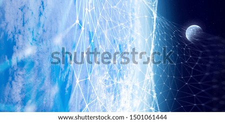 Global connection and networking. 3d rendering