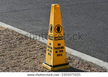 Caution No Parking In This Area Cone