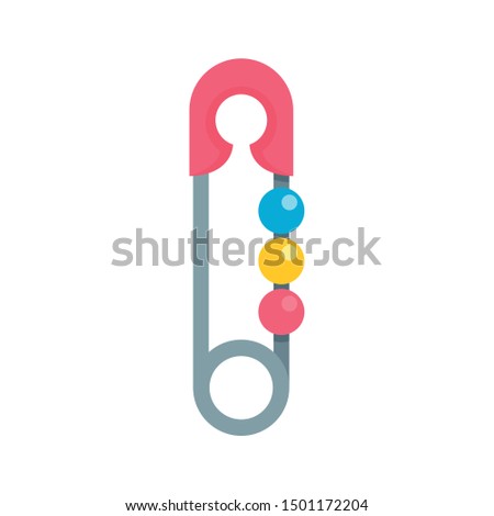 Baby pin icon. Flat illustration of baby pin vector icon for web design