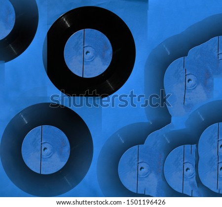     music record on a blue background                           