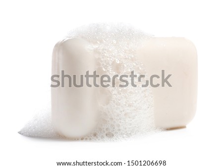 Soap bar on white background Royalty-Free Stock Photo #1501206698