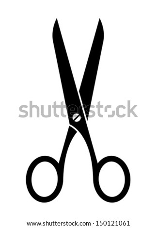Scissors symbol isolated on white background