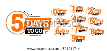 Countdown left days banner. count time sale. Nine, eight, seven, six, five, four, three, two, one, zero days left. Vector illustration Royalty-Free Stock Photo #1501211714