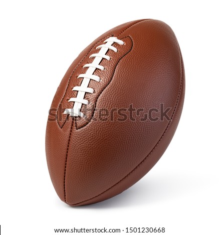 Leather American football ball isolated on white background
