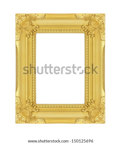 Gold picture frames. Isolated on white background 