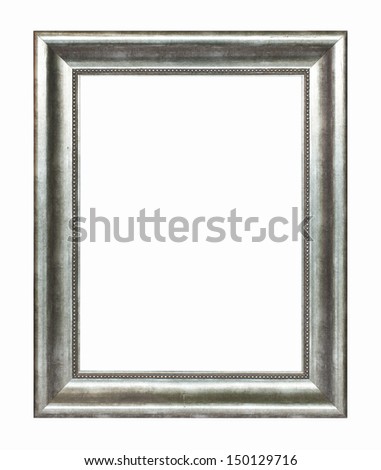 Silver bronze frame isolated on white background.