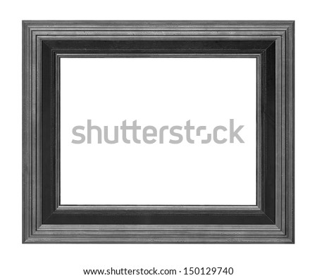 Gray picture frame isolated on white background.