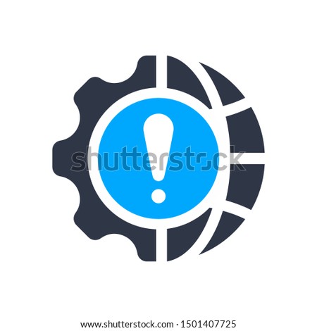 Consulting in business, assistance, business optimization, customer support, customer service icon with exclamation mark, alert, error, alarm, danger symbol