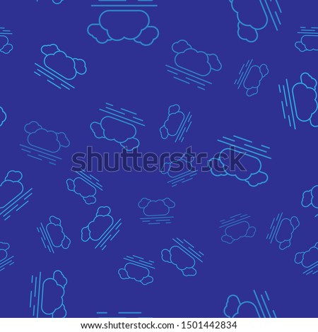 Blue Cloud icon isolated seamless pattern on blue background.  Vector Illustration