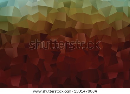 Dark Green, Red vector polygon abstract layout. Modern geometrical abstract illustration with gradient. Completely new design for your business.