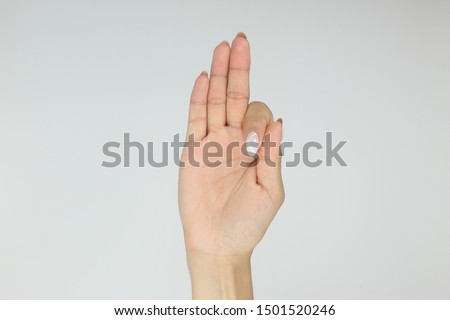 Finger Spelling the Alphabet in American Sign Language (ASL). The letter F