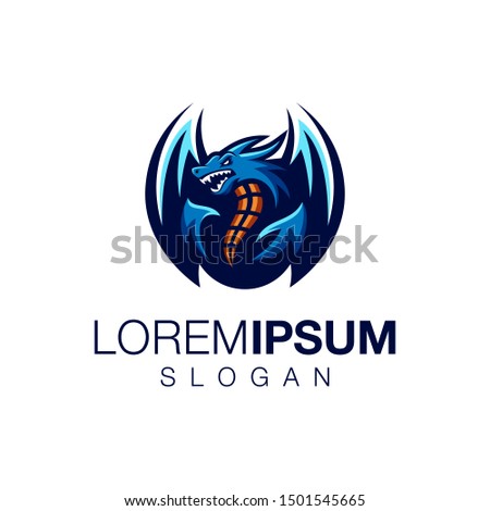 dragon color logo design vector 