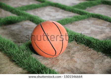 Basket ball lying on ground