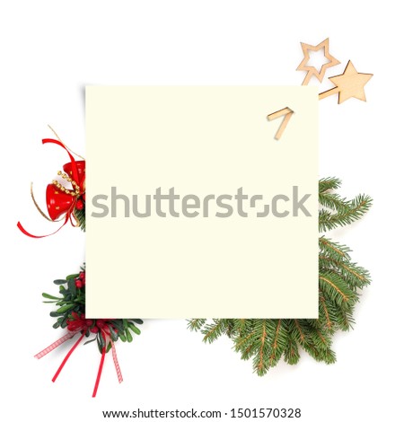 Christmas greeting card isolated on white background