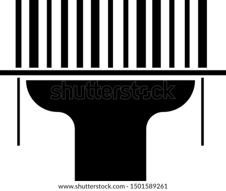 Black Scanner scanning bar code icon isolated on white background. Barcode label sticker. Identification for delivery with bars.  Vector Illustration