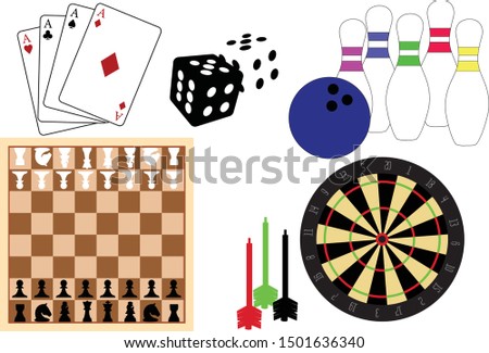 Games, entertaining clip-art, skill competition