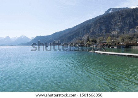 Lake and Alps mountains Sankt Gilgen Salzburg-Umgebung Austria 