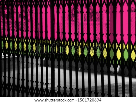 Multicoloured traditional protection grill isolated unique photo