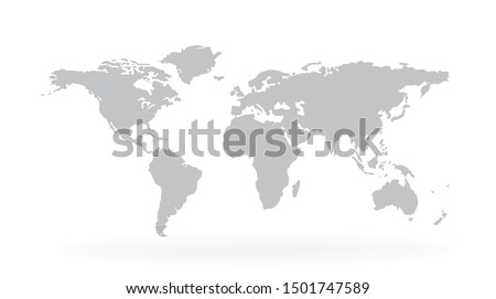 World Map Isolated on white background - stock vector.
