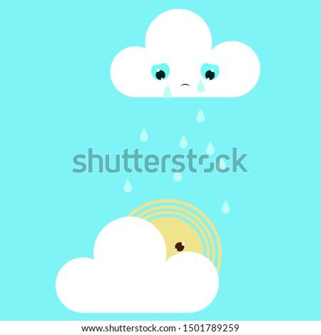 Vector illustration of cloud and sun