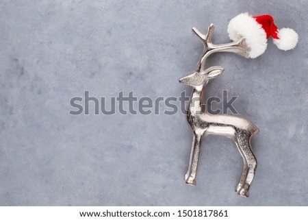 Christmas reindeer on pastel color background. Christmas or New Year minimal concept.