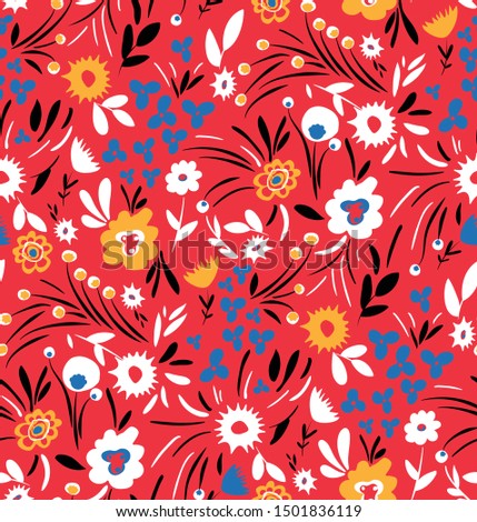 Seamless blossom pattern . Abstract floral background.