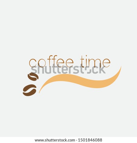 coffe time logo design on the white background