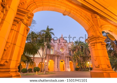 Historic architecture in San Diego, California, USA.
