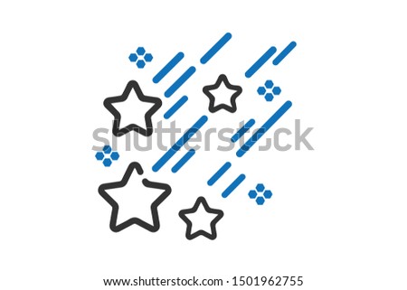 Couple of star icon vector, celebration icon vector isolated