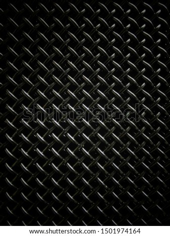 Abstract background of black metal wire pattern texture, Screen doors and window in Dark black Geometric grid background Modern dark abstract texture