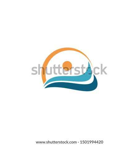 Water wave Logo Template, design concept vector