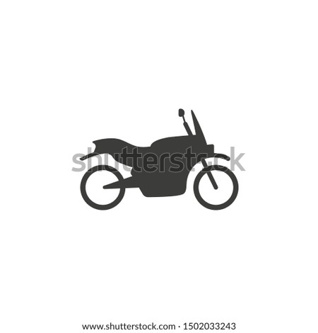 Motorcycle, transport icon. Vector illustration, flat design.