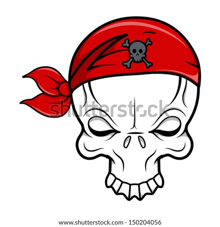 Pirate Skull - Vector Cartoon Illustration