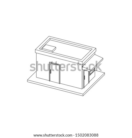 Simple isometric building represented house or store