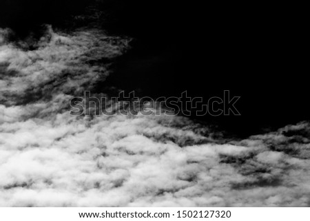 Clouds isolated on  black background with clipping path.Abstract dark