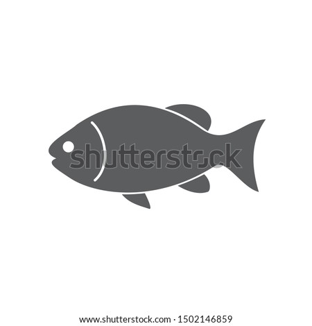 Fish icon template color editable. Fish symbol vector sign isolated on white background.