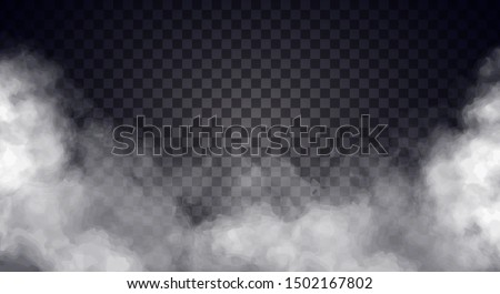 White fog or smoke on dark copy space background. Vector illustration Royalty-Free Stock Photo #1502167802