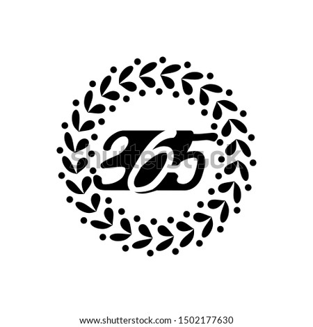 leaf rotation 365 infinity logo icon design illustration black