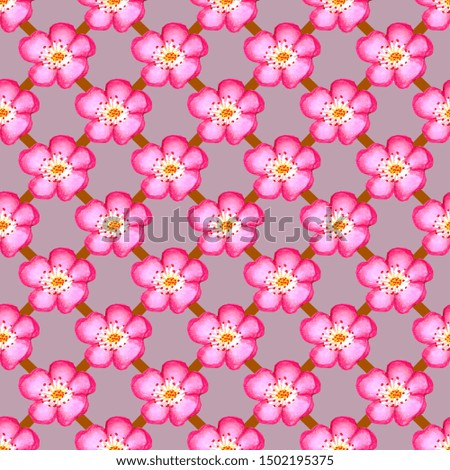 pattern pink rose hips. Roses seamless pattern. Watercolor.