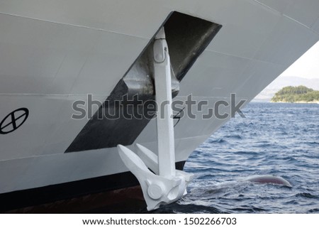 the bow anchor of a cruise ship