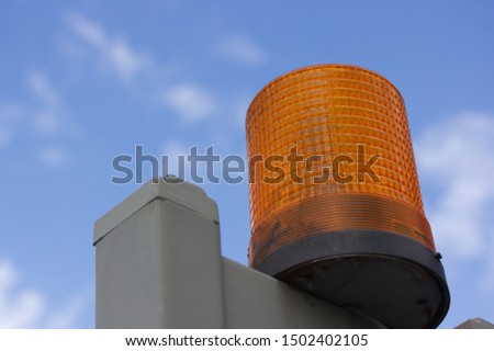 Close up of an orange signal lamp