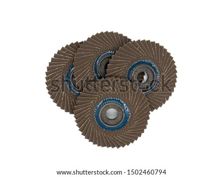 Top view grinding wheel isolated on white background