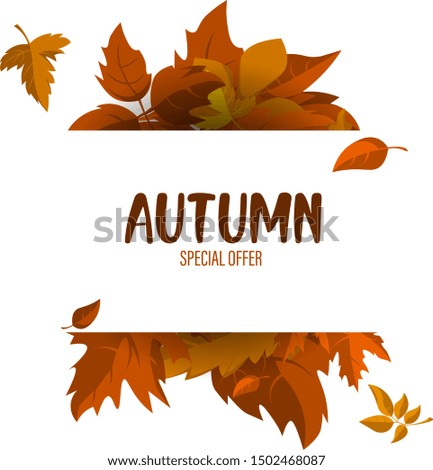 Discount banner or promotional sale at Autumn season.