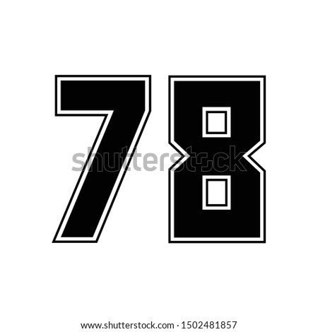 sport athletic jersey number 78 shape vector isolated