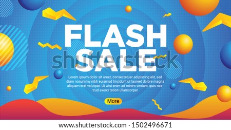 Blue Banner Flash Sale Background