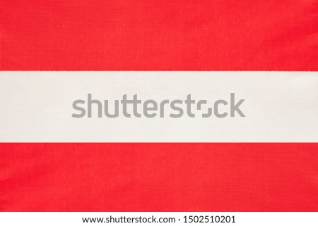 Austria national fabric flag, textile background. Symbol of international world european country. State austrian official sign.