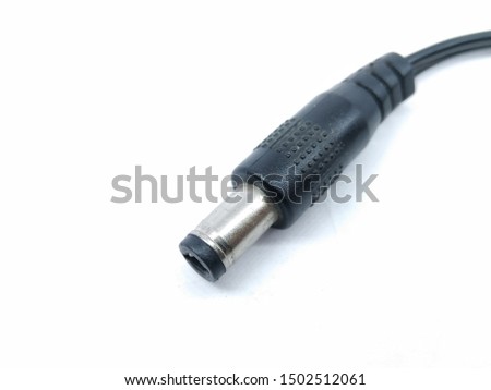 A picture of laptop charger pin on white background