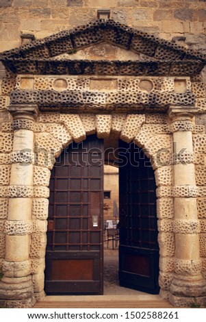 Castle's door in France. Couiza. 