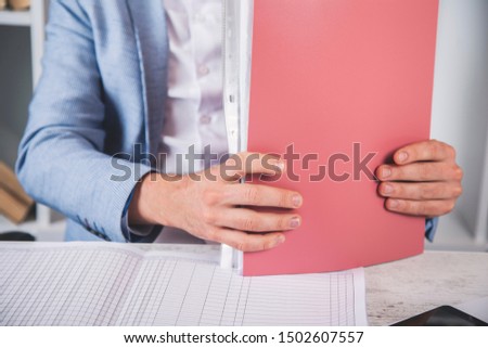 man hand document on the desk background