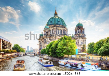 Berlin Cathedral. German Berliner Dom. A famous landmark on the Museum Island in Mitte, Berlin, Germany. Royalty-Free Stock Photo #150264563